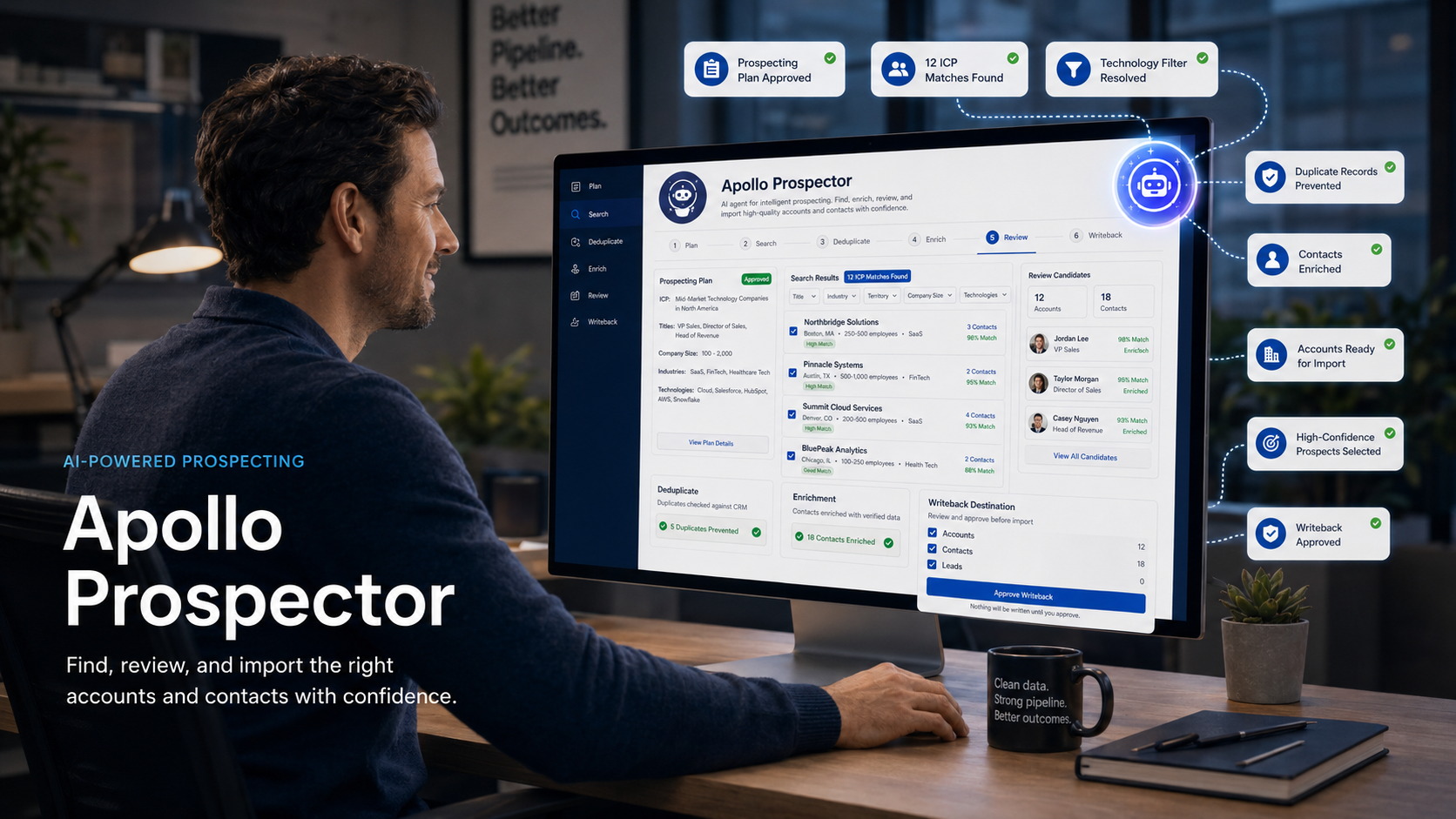 Apollo.io Prospector Agent for governed prospecting inside Salesforce