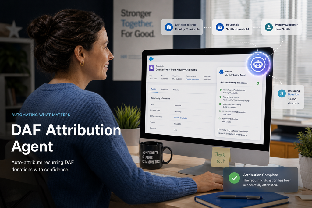 DAF Attribution Agent donor-advised fund reconciliation in Salesforce