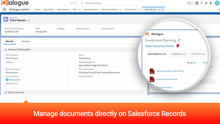 Manage documents directly on Salesforce Records.